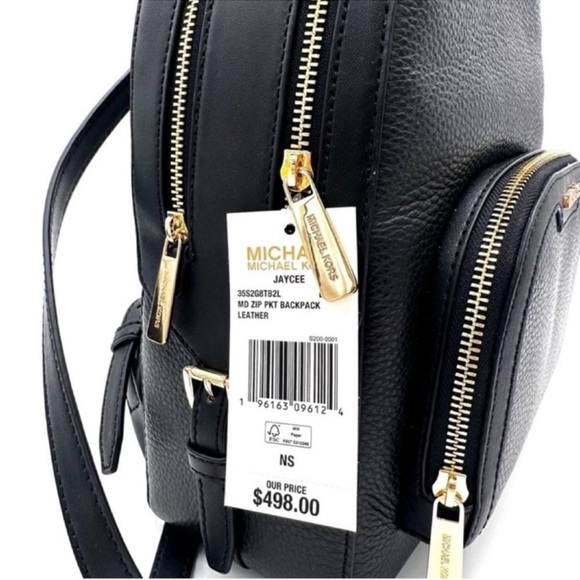 Michael Kors Medium Jaycee Backpack Black/Gold (NWT) - Picture 12 of 12